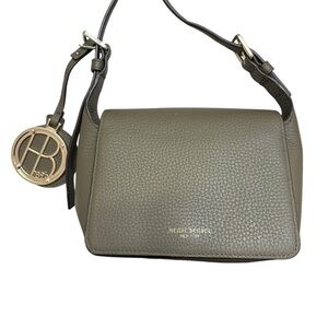 Henri bendel linda green pebbled leather crossbody bag